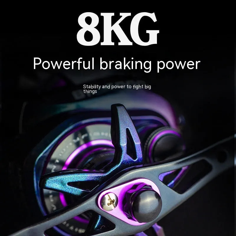 BM2000 fishing reel with magnetic brake system and water drop shaped spool
