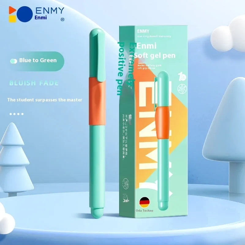 Student posture correction pen in plastic case showing blue, green, purple and orange colour options