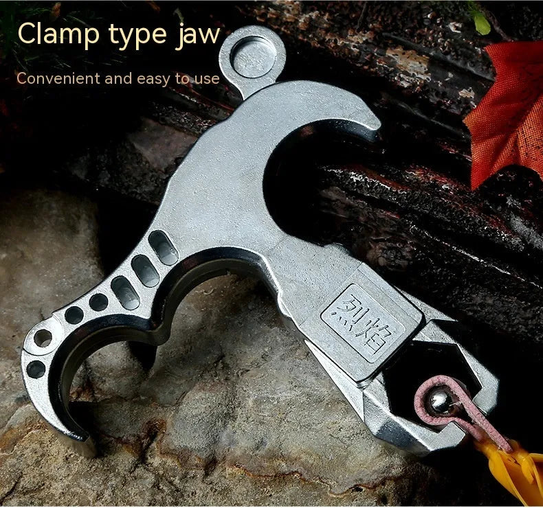 Zinc alloy archery release aid showing metallic finish and two-axis harpoon clip mechanism