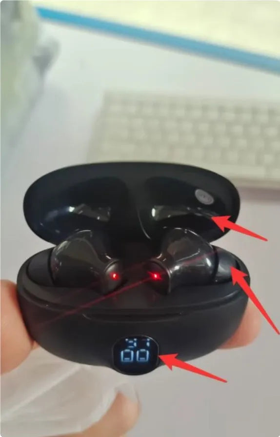 Game low latency wireless sports headset with digital display and noise reduction, available in black colour