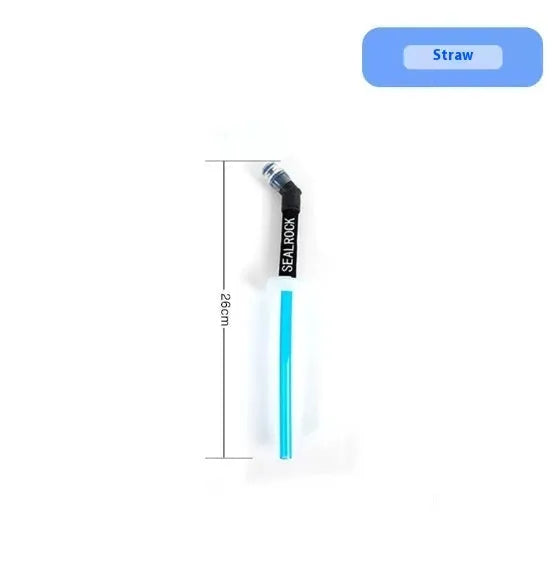 Durable plastic portable hydration straw with suction tube for outdoor activities.