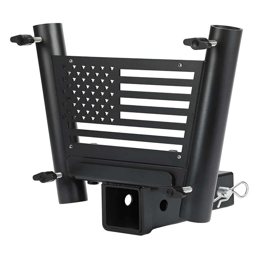 Upgraded double tube steel flagpole seat bracket for car truck RV mount