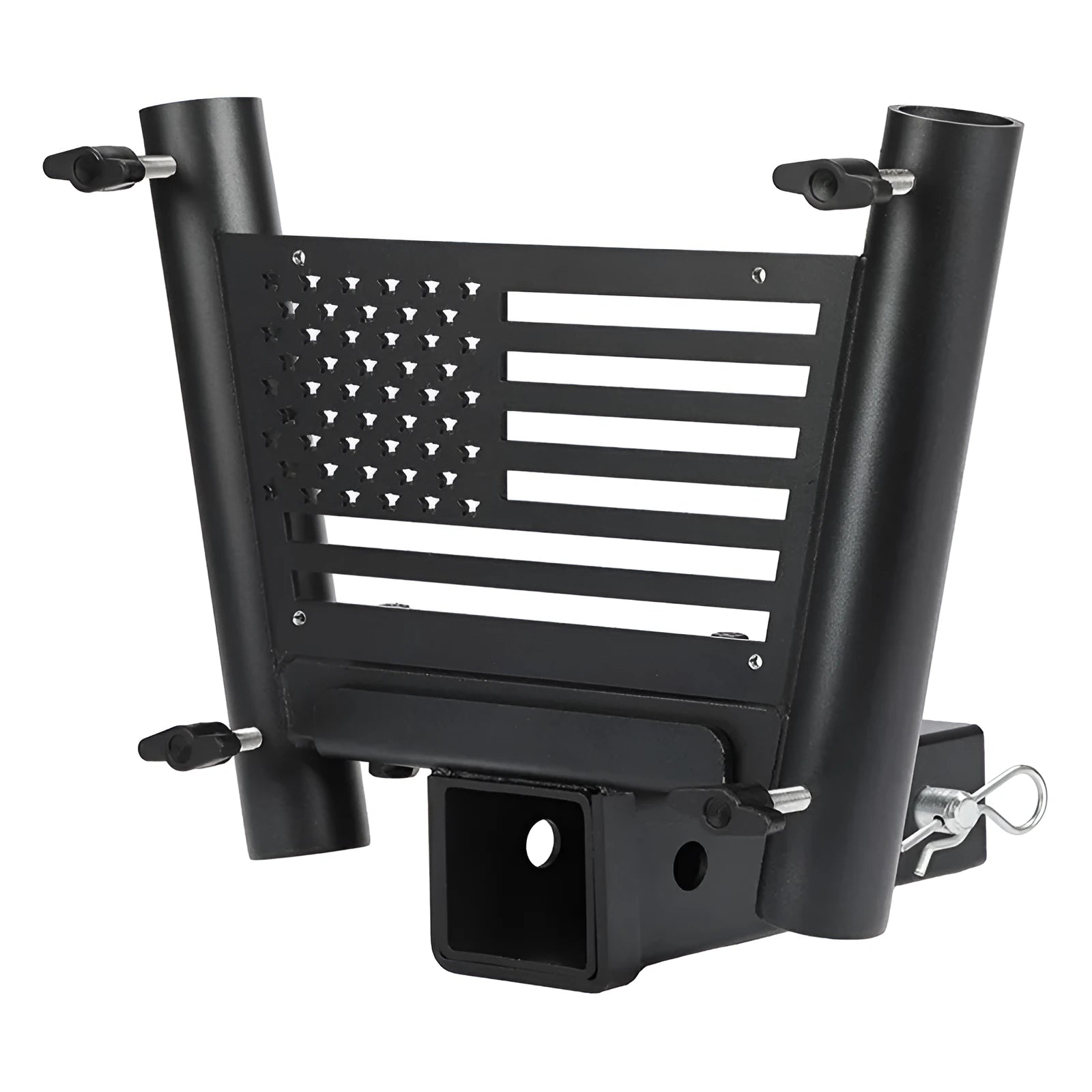 Upgraded double tube steel flagpole seat bracket for car truck RV mount