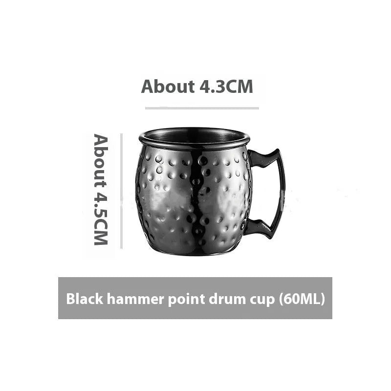 Stainless steel Moscow Mule cup with copper-plated interior in silver, gold, rose gold or black colour options