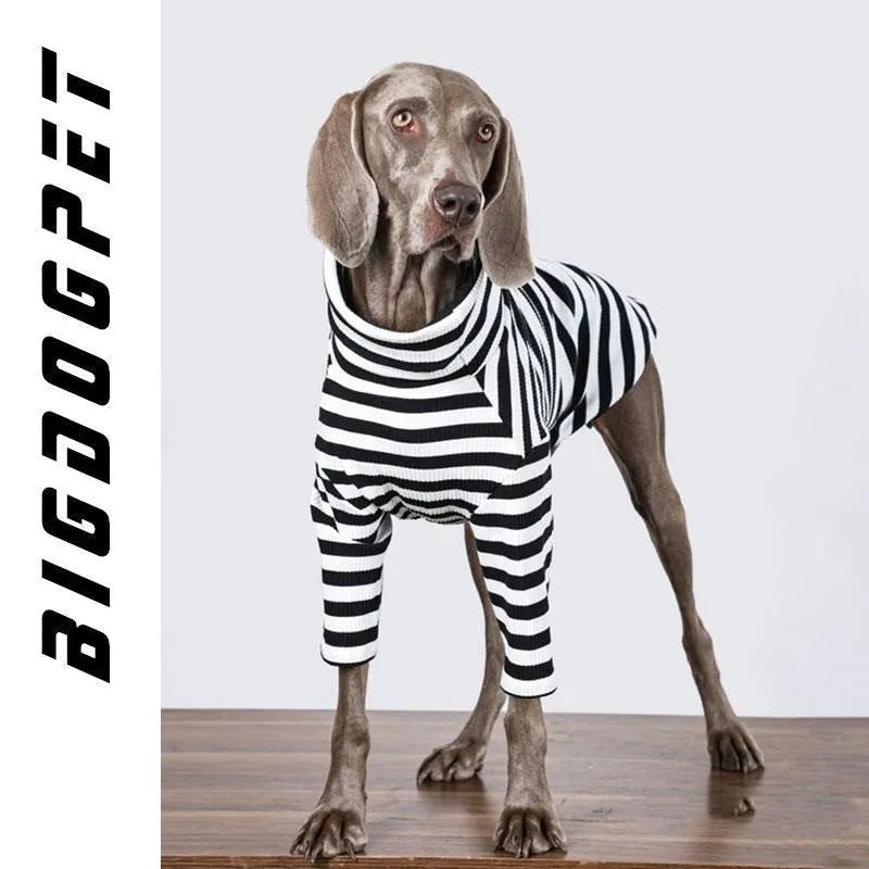 Black and white thin polyester dog clothing for large breeds in multiple sizes