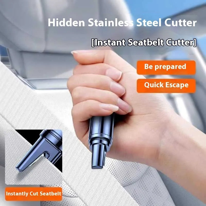 Black and red ABS plastic car safety life hammer with hardened steel tip for emergency window breaking