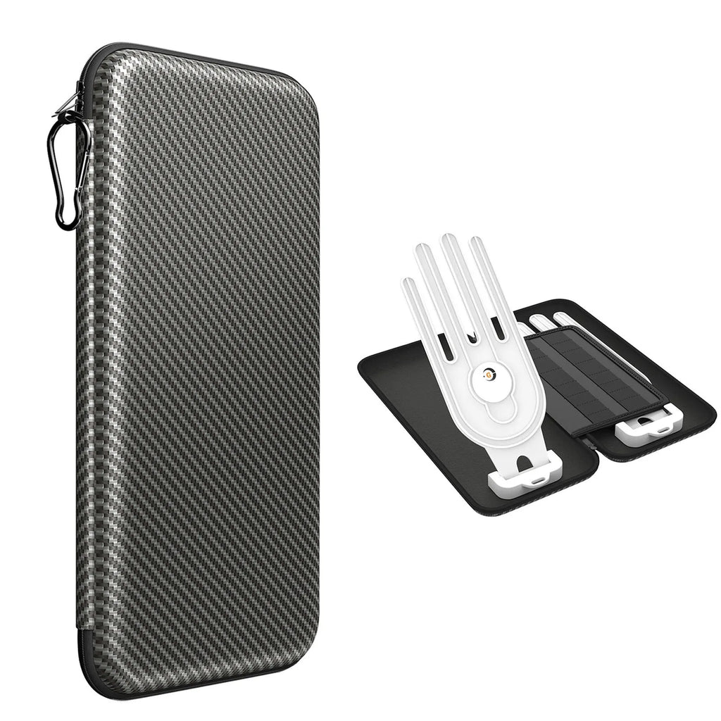 Silver grey golf double glove storage bag with two internal brackets and included storage box