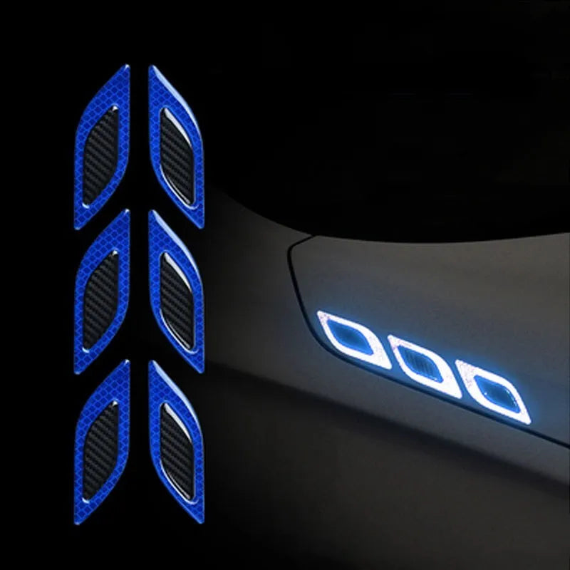 Blue reflective bumper protection strips for car wheels, 17mm wide resin construction