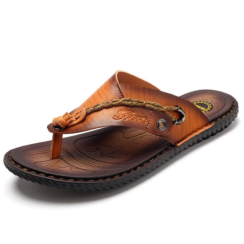 Men's non-slip lightweight slippers in black, blue, khaki, or light brown colours