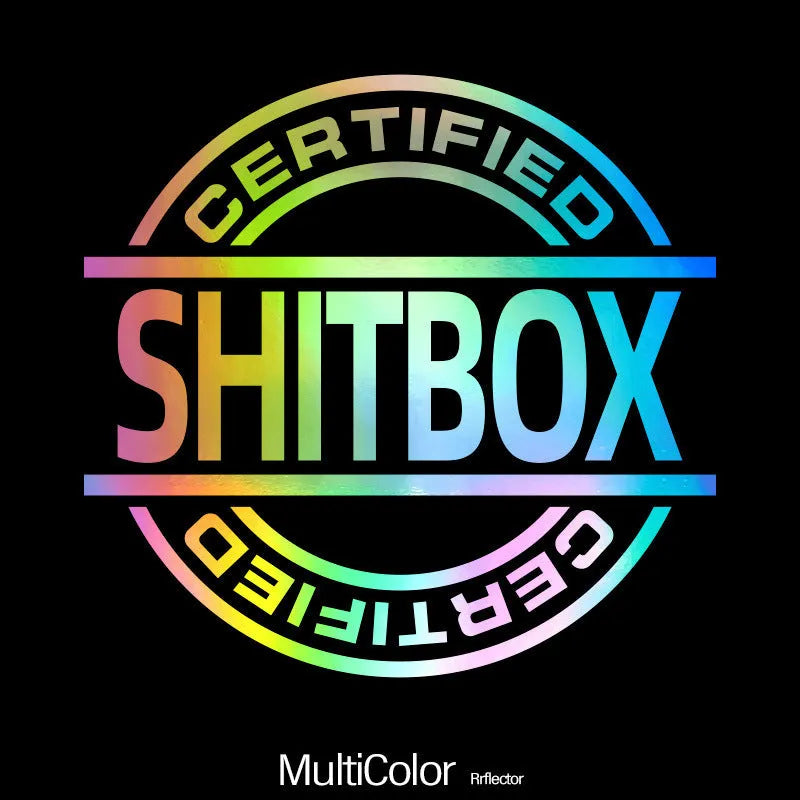 13 by 12 cm creative vinyl car sticker shown in multiple colour options on a vehicle surface.