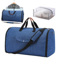 Folding Oxford cloth duffel bag in navy blue with 55L capacity for travel and gym use
