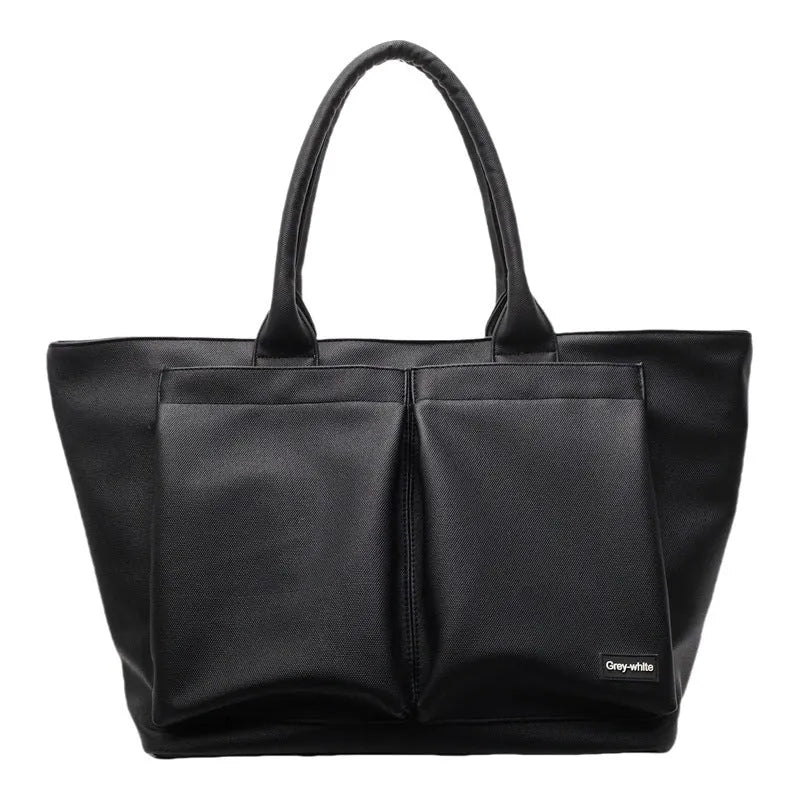 Lightweight PU shoulder bag in solid colour with adjustable 20-35L capacity for sport and travel