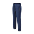 Men's black polyester running trousers with mid waist design and full length legs for exercise