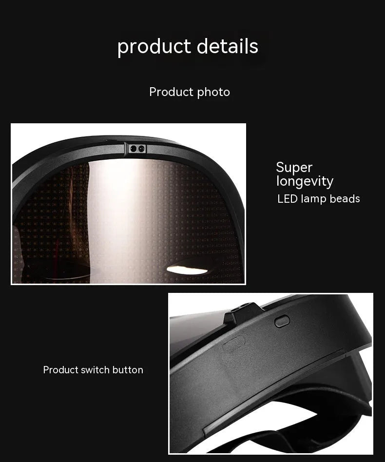 Avengers character LED luminous electronic face mask with coloured light display.