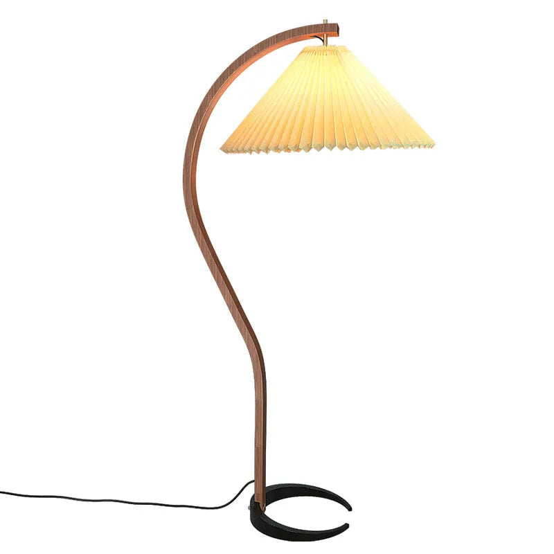 Vertical retro-style table lamp with a choice of log white or wine red shade on a narrow table.