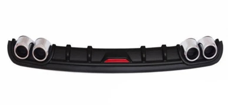 PP plastic automotive rear bumper spoiler in black and silver black colour options