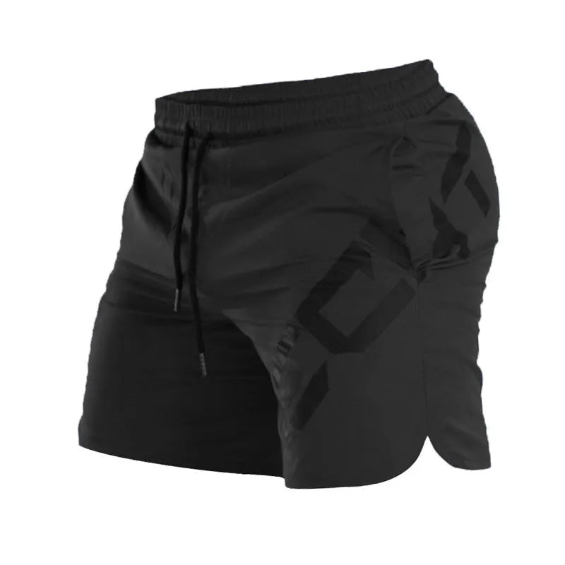 Men's knee-length quick-dry training shorts in nylon fabric for summer running and sports