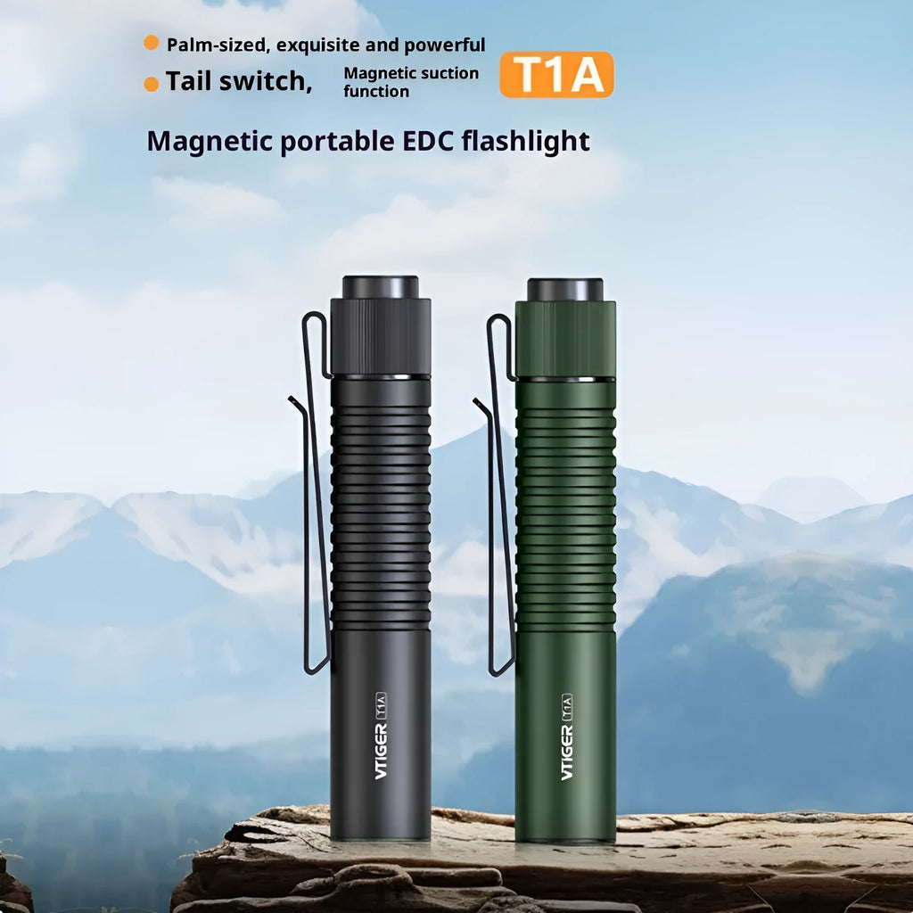 Mini rechargeable LED flashlight aluminium alloy body adjustable focus black green colour