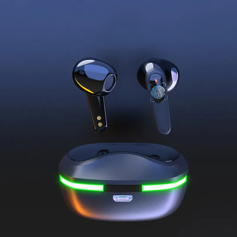 Black Pro60 Bluetooth sport earbuds with matte finish and a USB charging case.