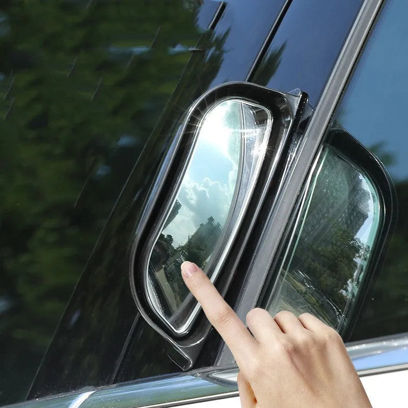 Universal two-row wide-angle exterior car rearview mirror in black or white