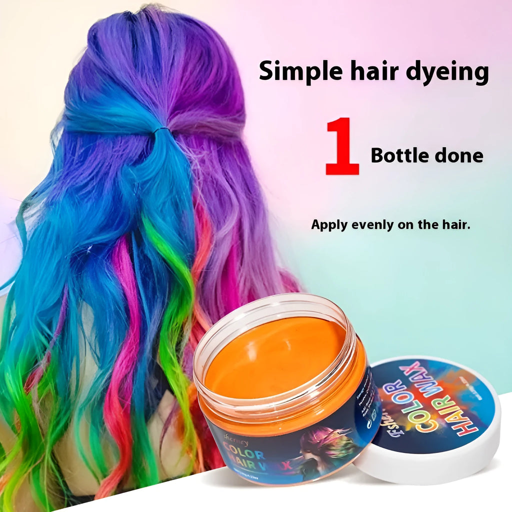 120g hair styling clay hair dye in nine colour options including blue green purple rose red granny grey