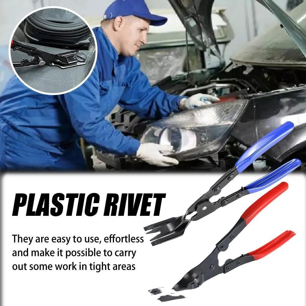 Blue steel car door panel removal pliers 240mm long with 32mm wide head