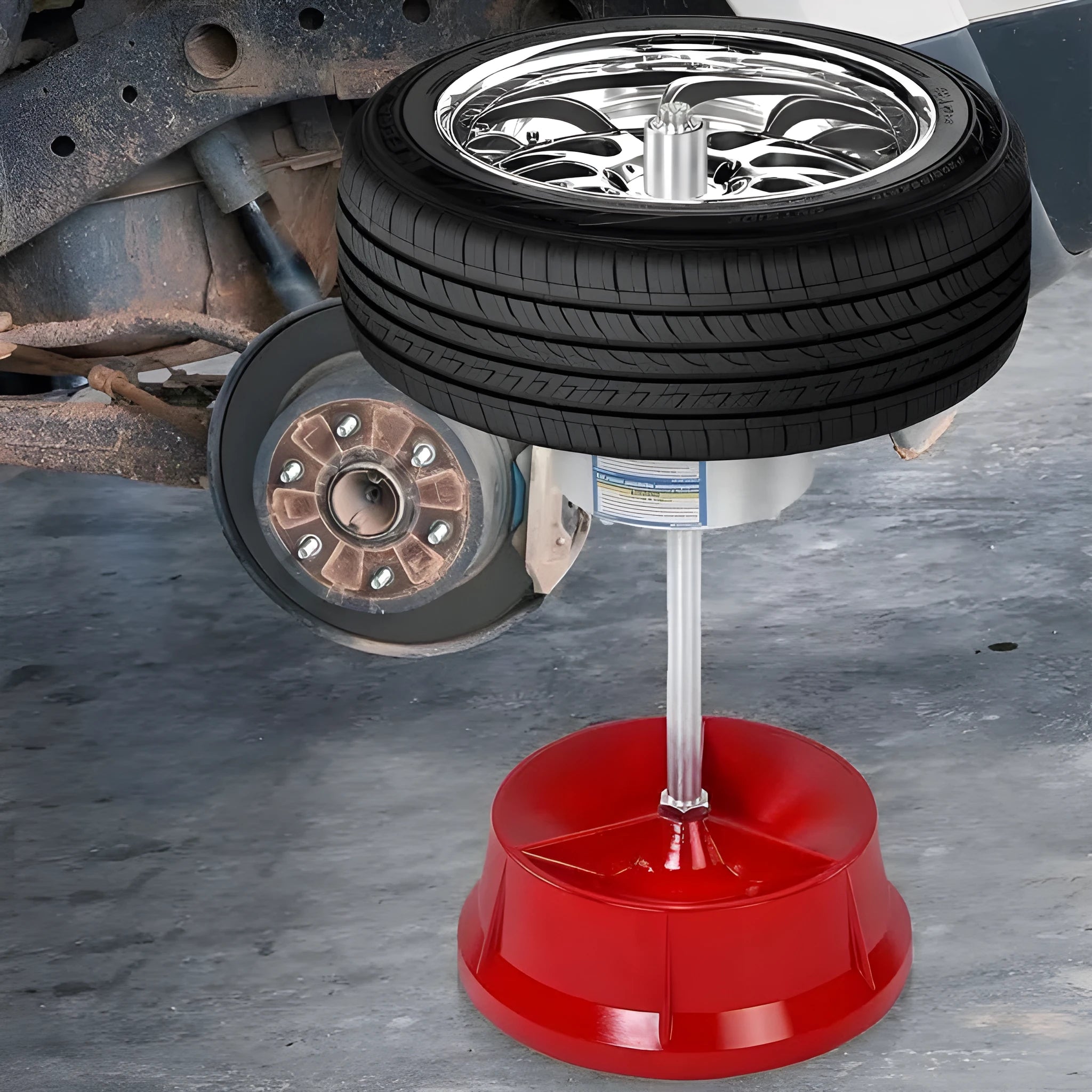 Portable aluminium hub balancer with bull's eye level for car and truck tyres