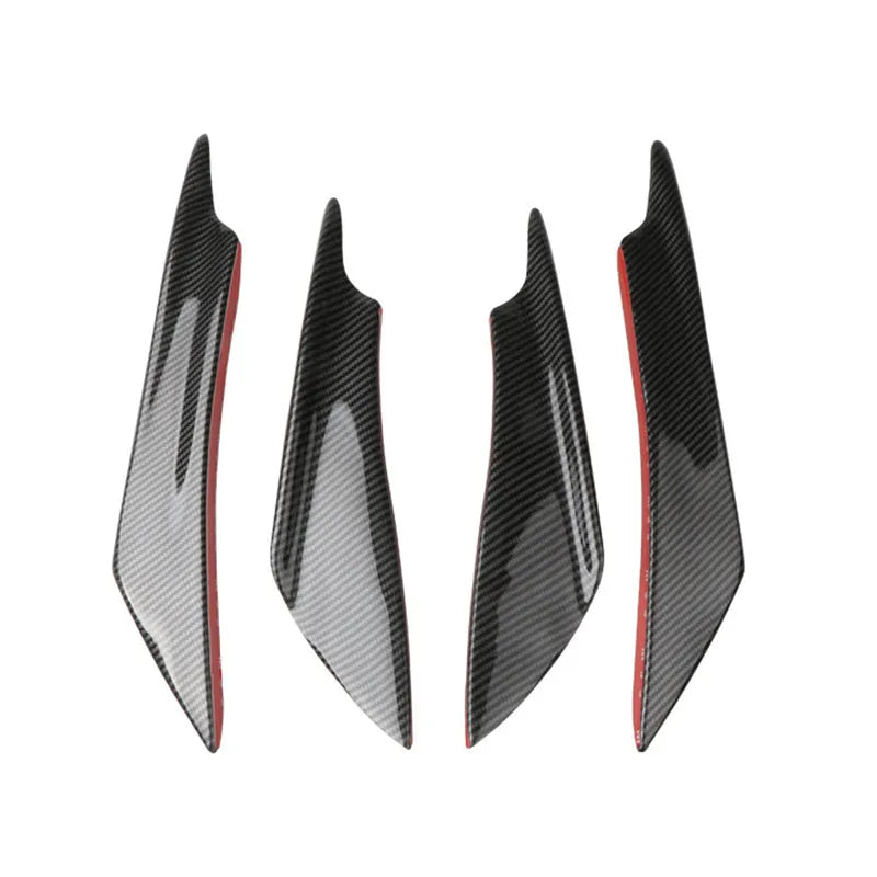Four-piece carbon fibre look ABS bumper blade kit for automotive front bumper aerodynamic modification
