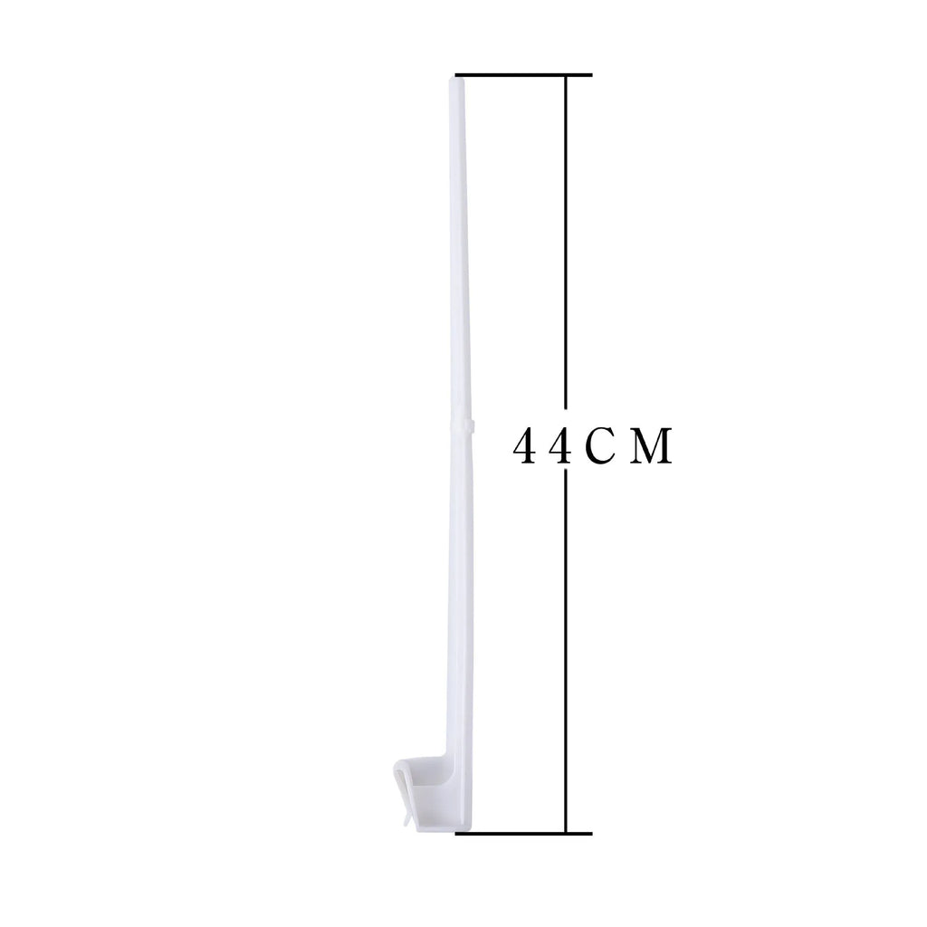 Ten white PP plastic car window flag holder clip mounts on a plain background.