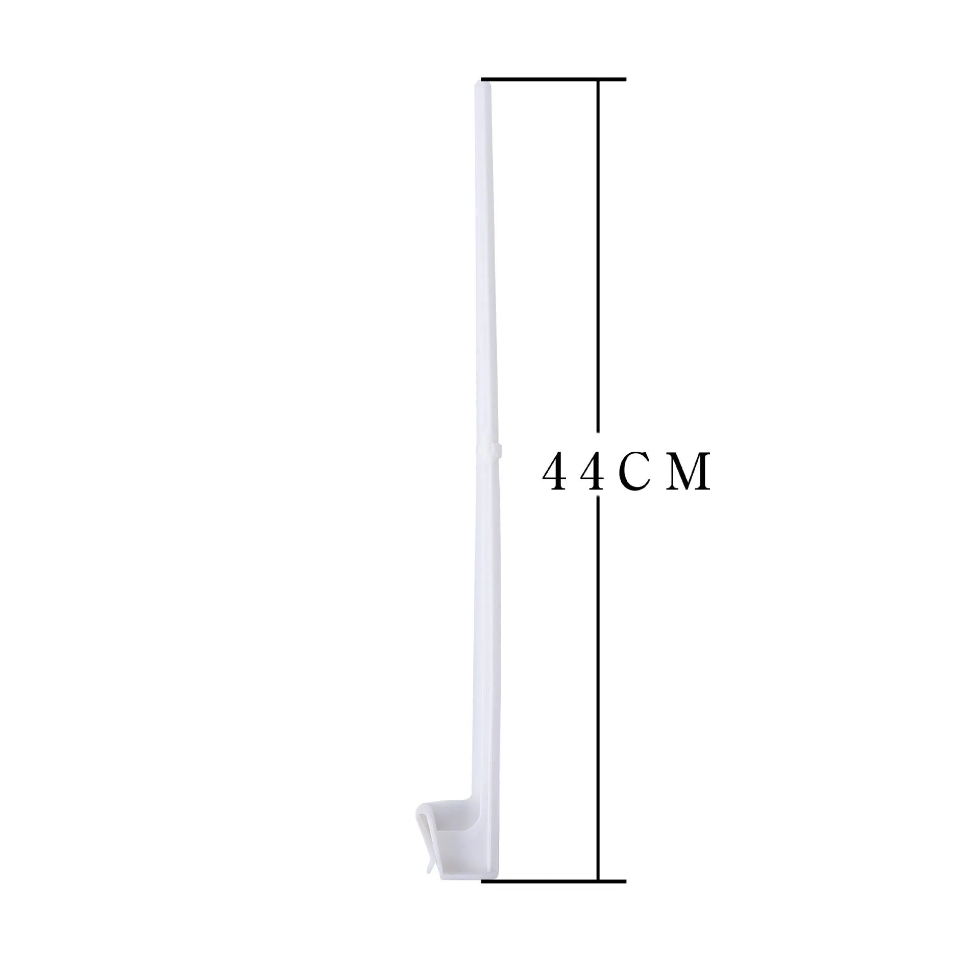 Ten white PP plastic car window flag holder clip mounts on a plain background.