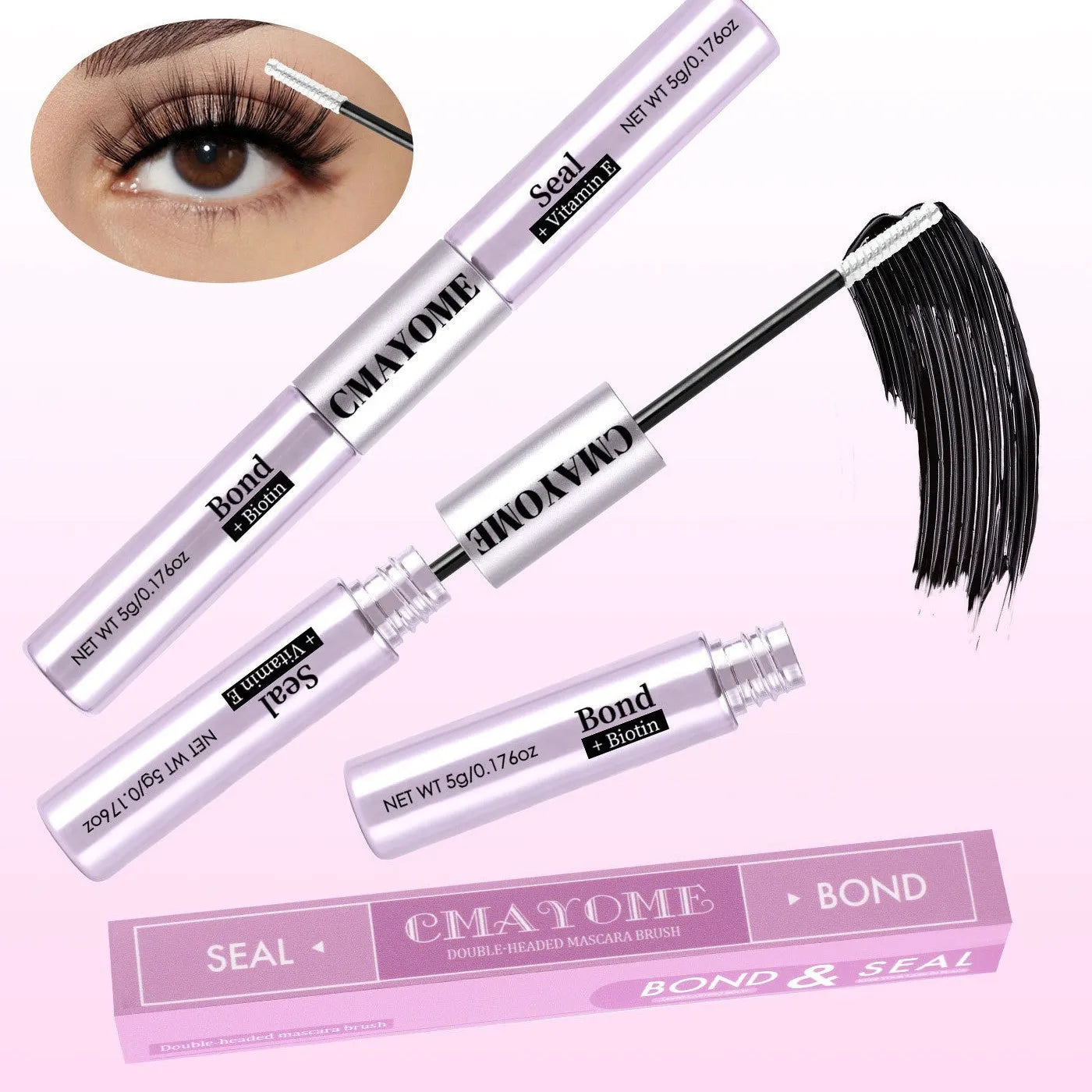 Double-headed eyelash glue waterproof quick setting split type for lash extensions adhesive