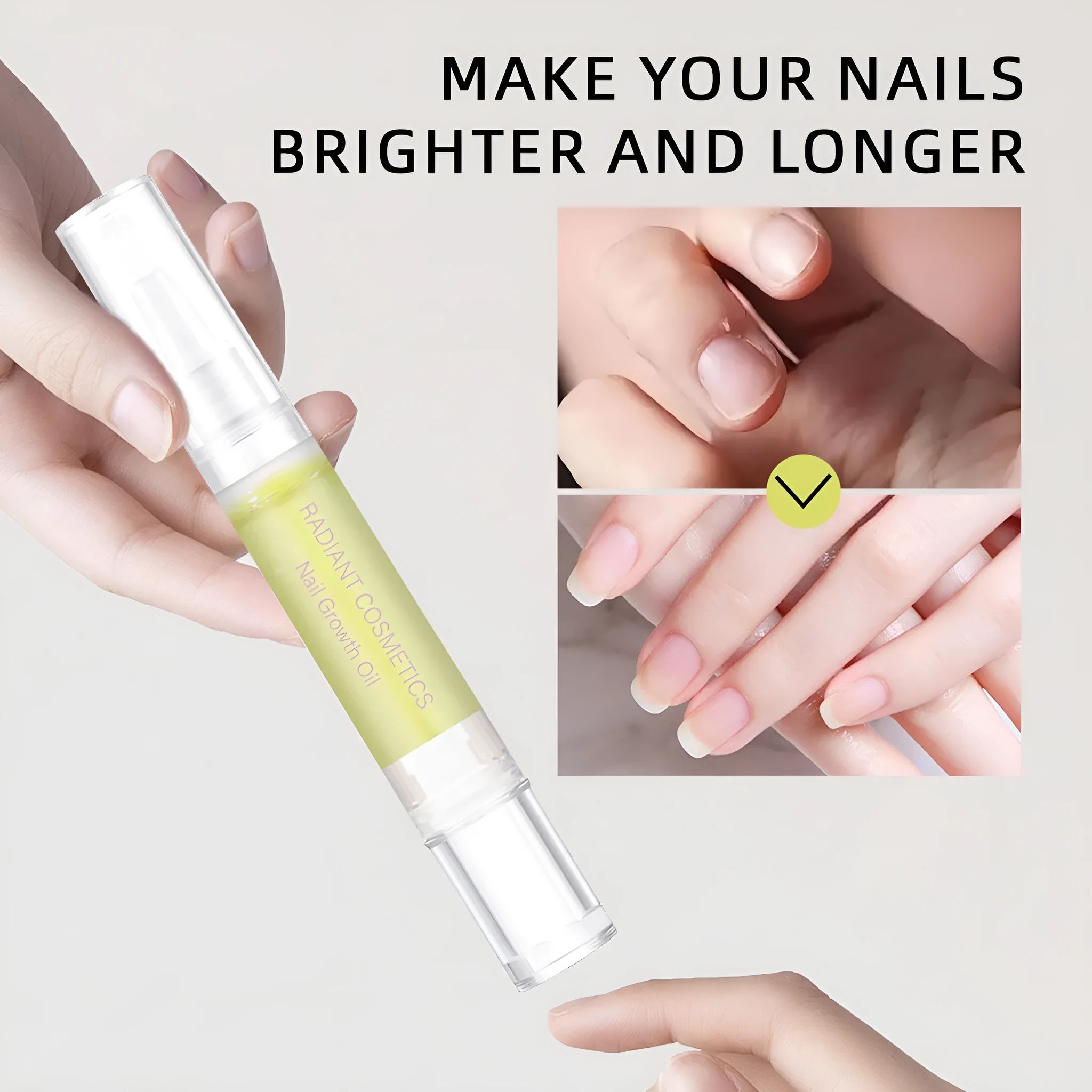 3ml nail growth oil bottle with applicator for wash-free nail care treatment