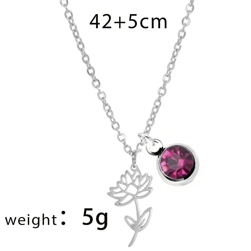 Stainless steel flower pendant necklace with rose-inspired design and adjustable O-link chain