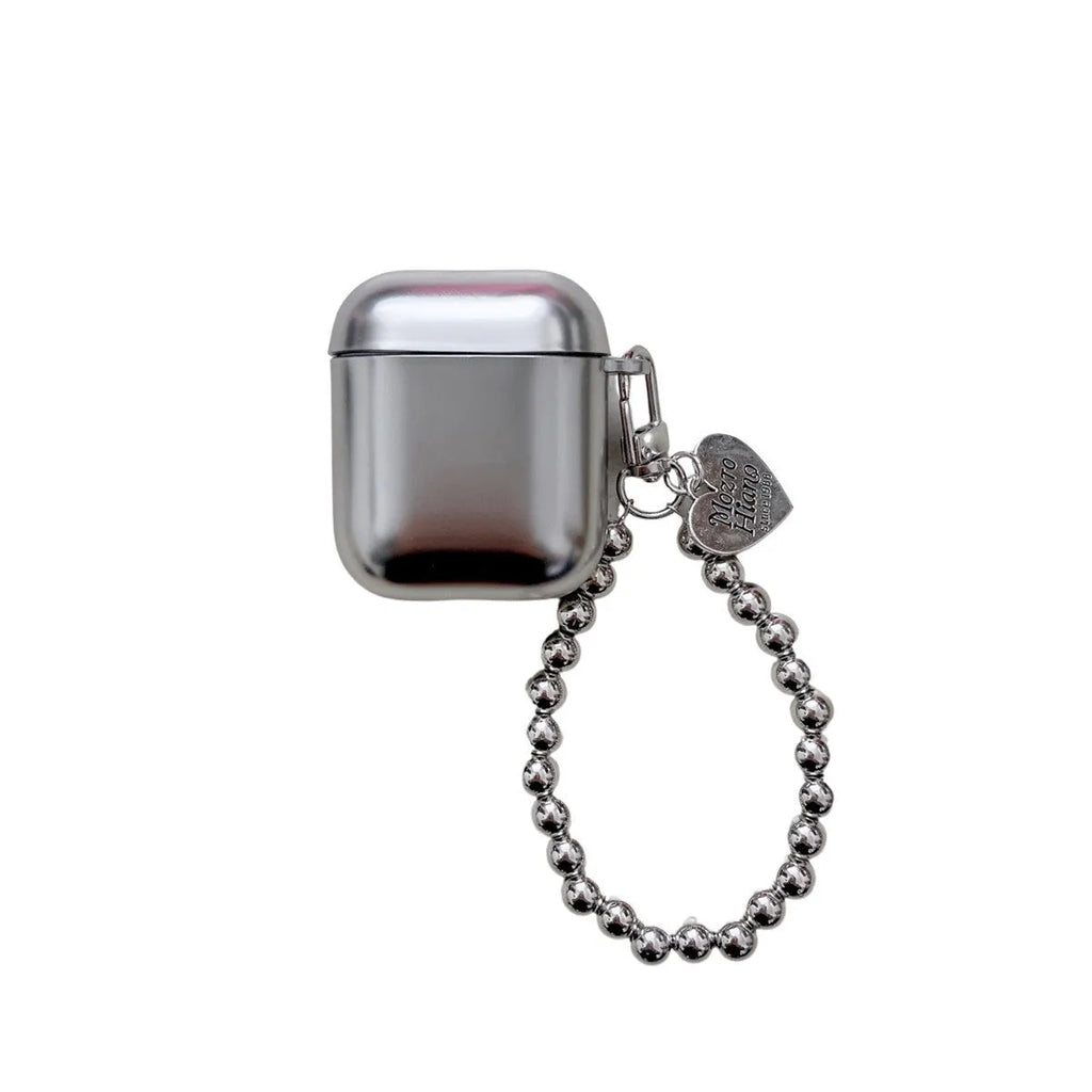 Matte plating AirPods protective case with electroplated detailing and bracelet element