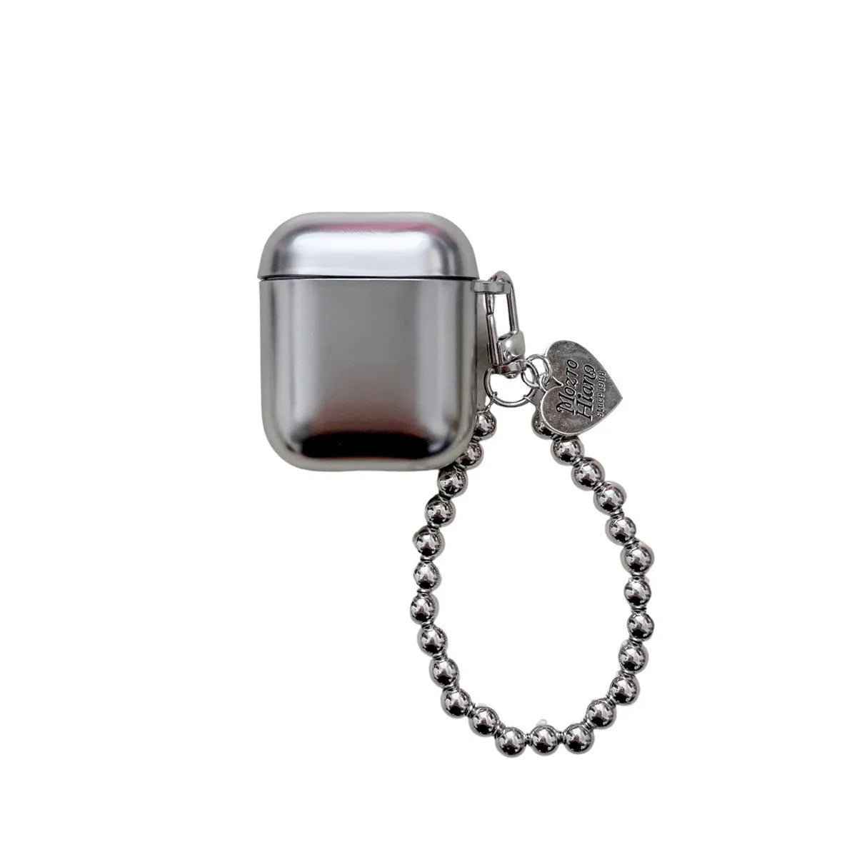 Matte plating AirPods protective case with electroplated detailing and bracelet element