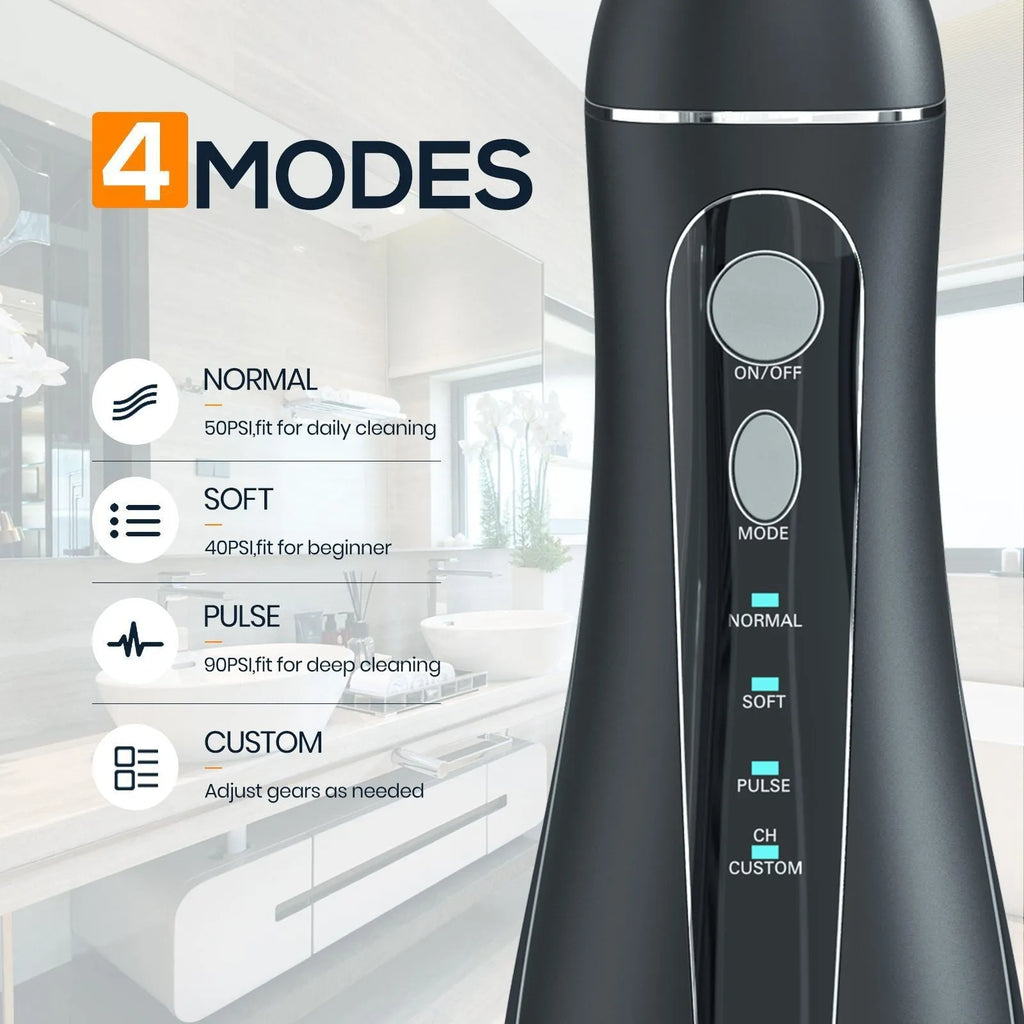 Black ProOral Mornwell portable oral irrigator or electric water flosser for adult dental care.