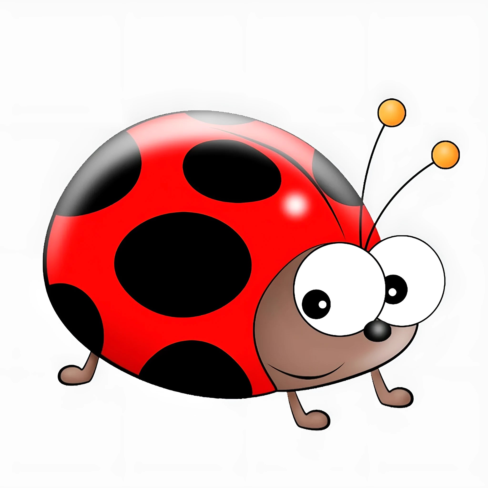 Large red and black cartoon ladybird PVC decorative sticker, measuring 14.5 cm.