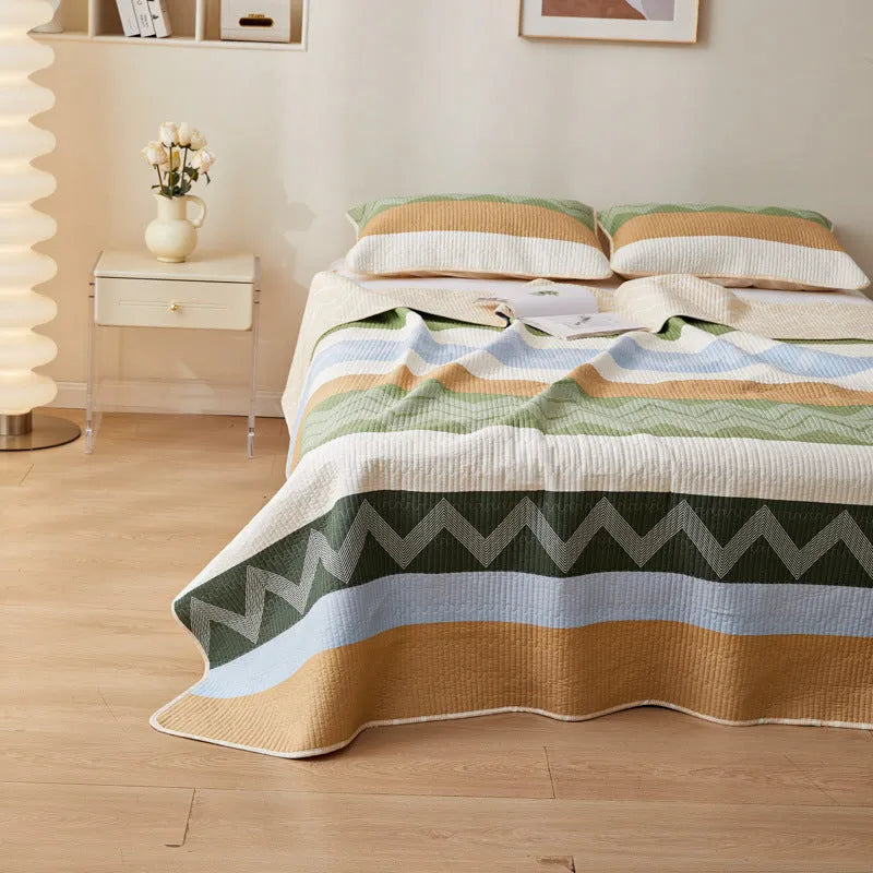 Pure cotton printed bed sheet three-piece set for 2.2 metre bed in modern simplicity style