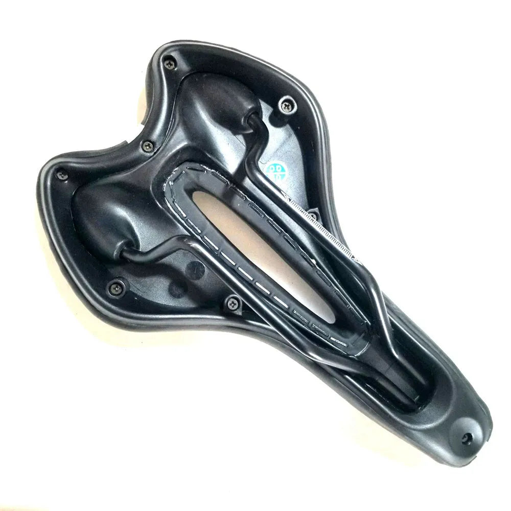 Thickened silicone bicycle saddle cushion with PU leather cover and included waterproof cover, wrench, and tyre patch