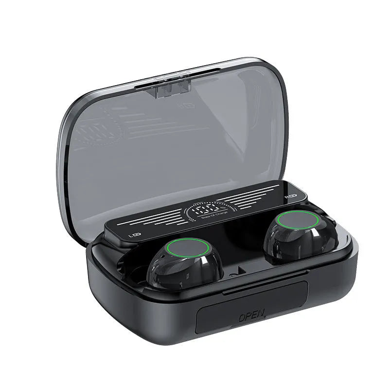 Black true wireless stereo sports earbuds with touch-sensitive controls on the housing.