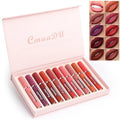 Pack of 10 matte finish lipsticks with non-stick waterproof properties in photo-realistic colours