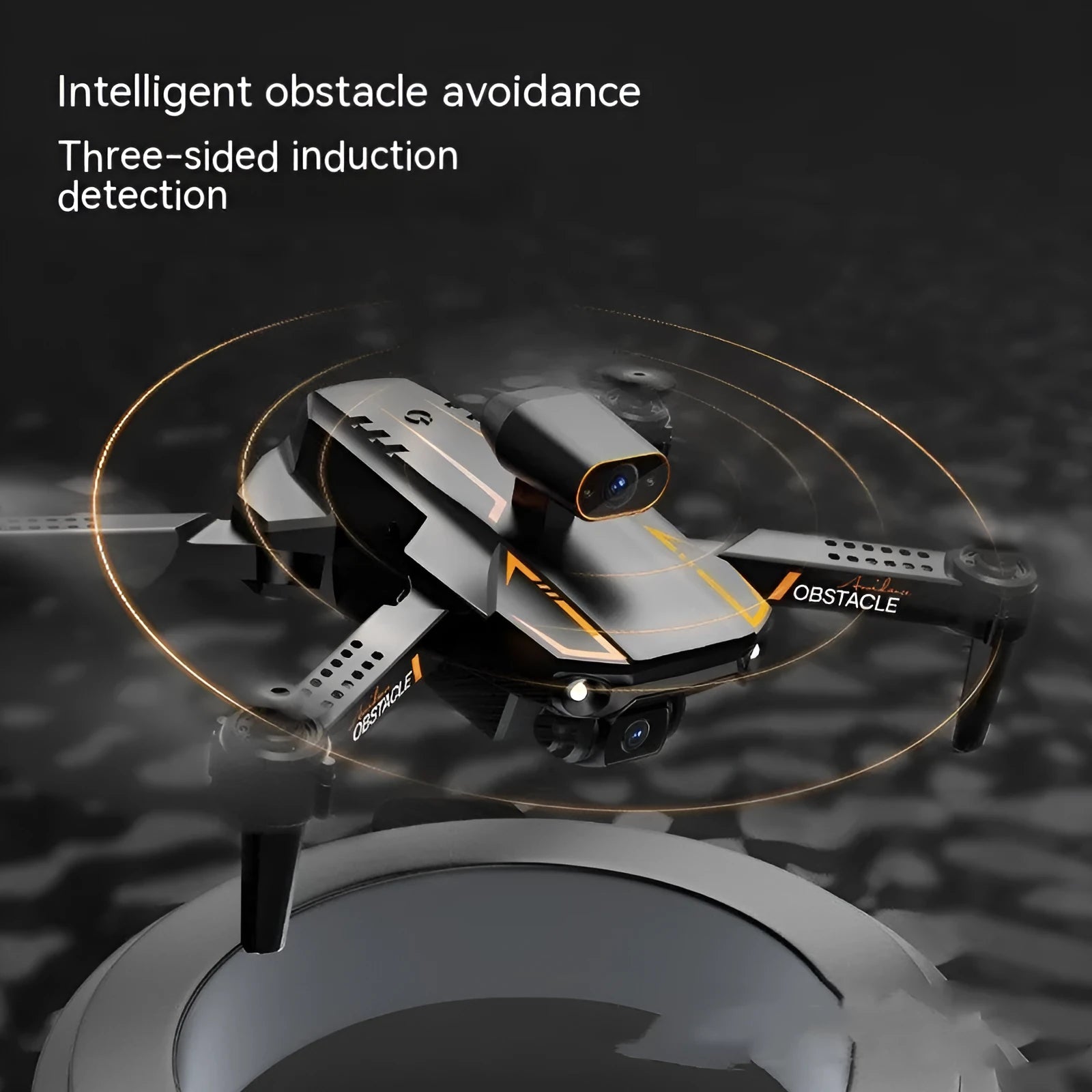 S91 folding obstacle avoidance HD drone in Matte Black with expanded arms and camera