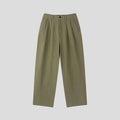 Men's Korean style cotton linen trousers in apricot, army green, and purplish blue colours