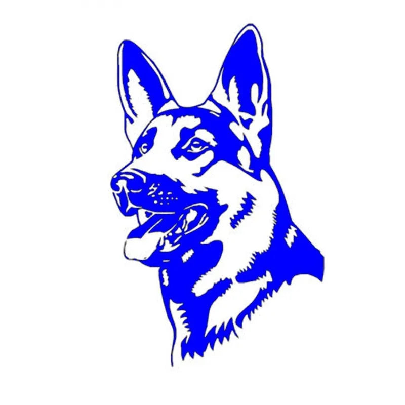 Reflective Alsace Shepherd dog bumper sticker with 13x8 cm dimensions