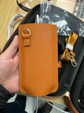 Leather battery shoulder strap protective cover in black and brown colour options