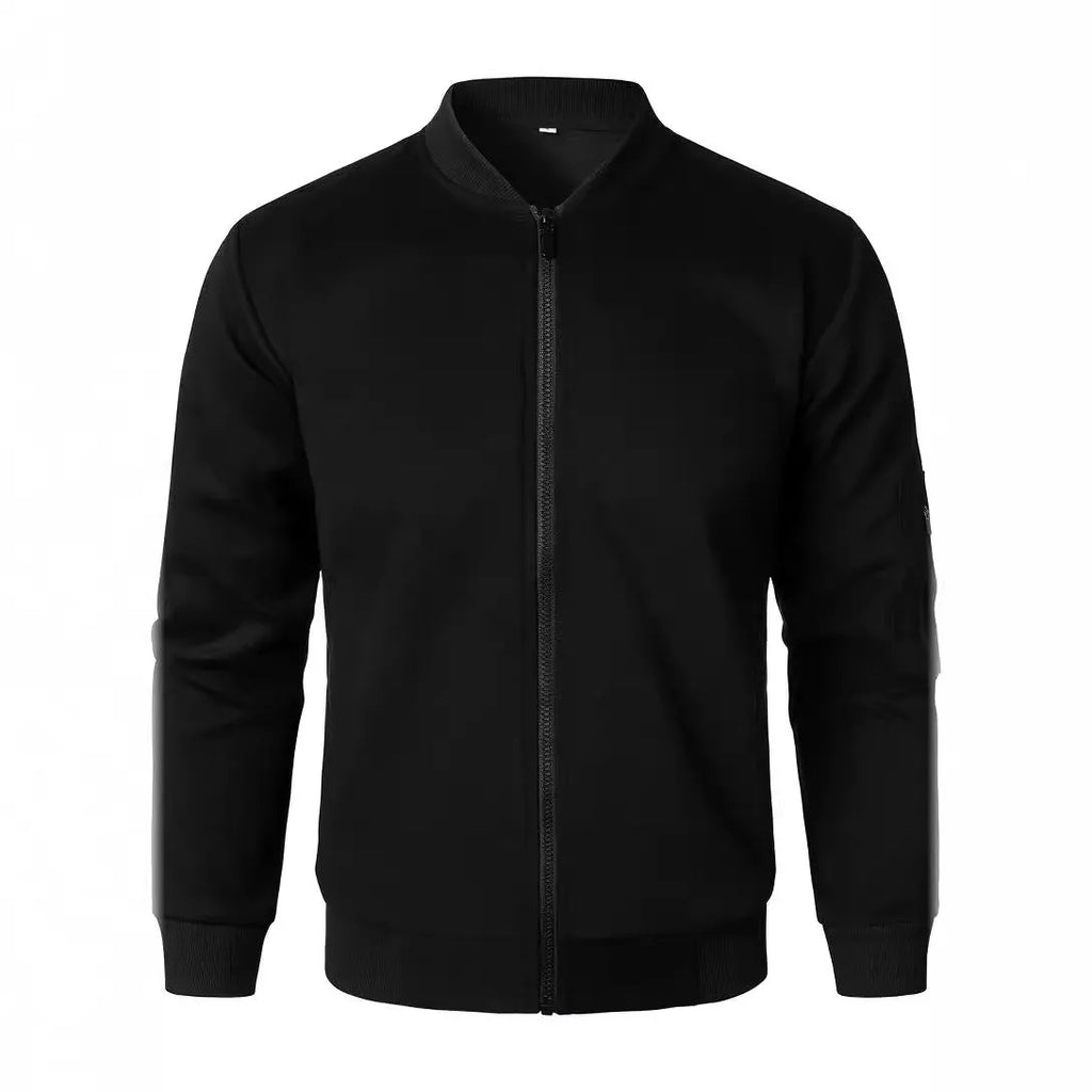 Men's cotton knitted jacket with polyester lining in loose light business style