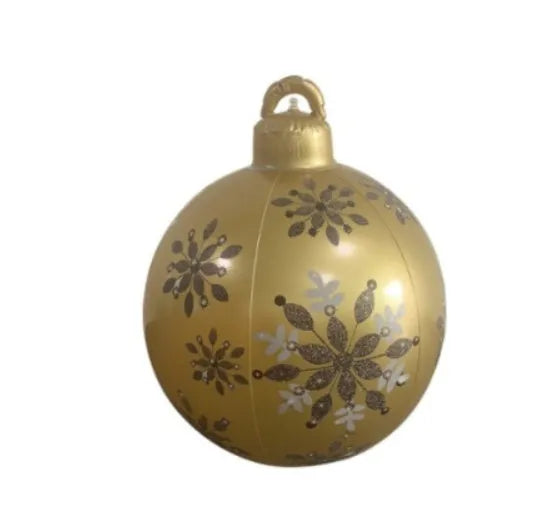 60cm diameter PVC inflatable Christmas ball decoration in various colour patterns