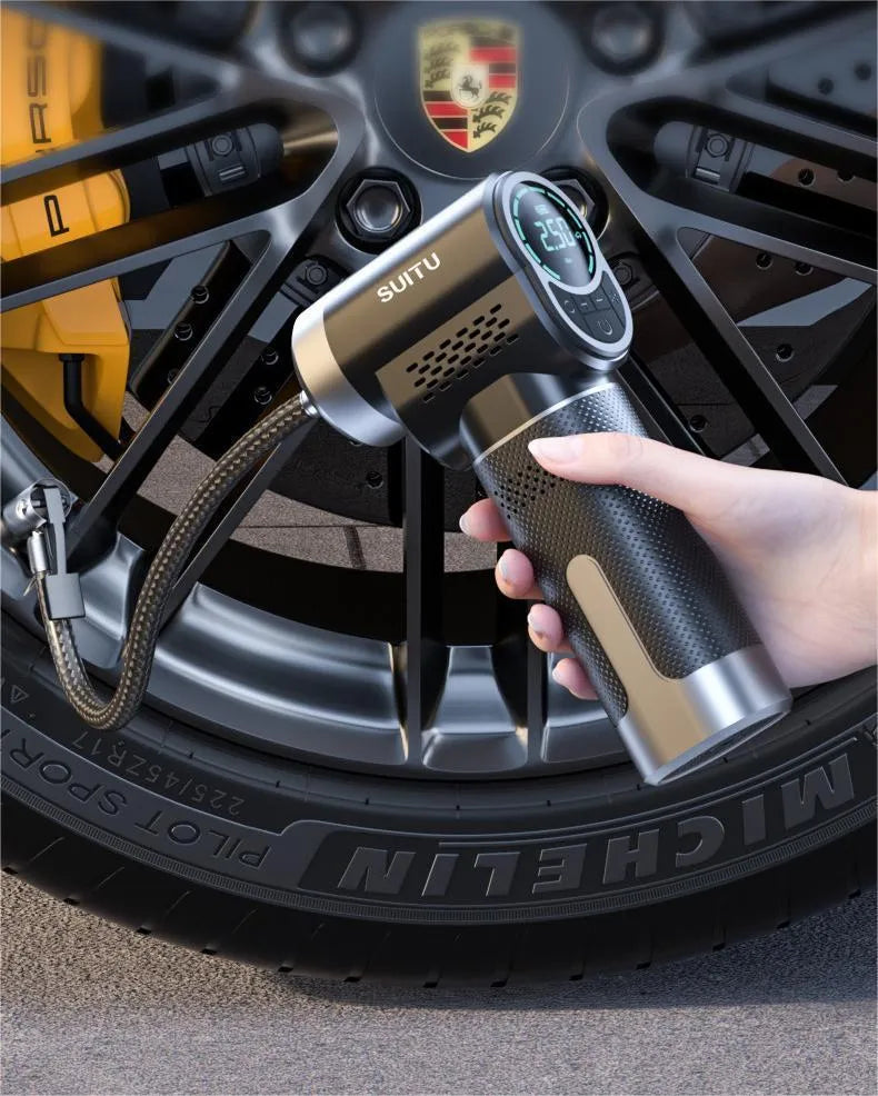 ST-5518 portable wireless tyre inflator pump with ABS housing and LED light