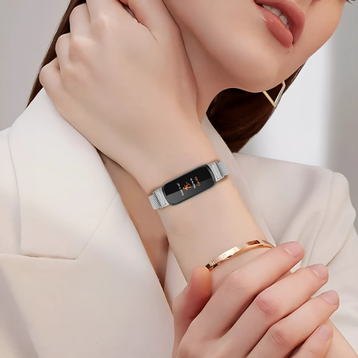 Stainless steel magnetic buckle watch band strap for Inspire3 Milanis, adjustable 5.5-8.1 inches