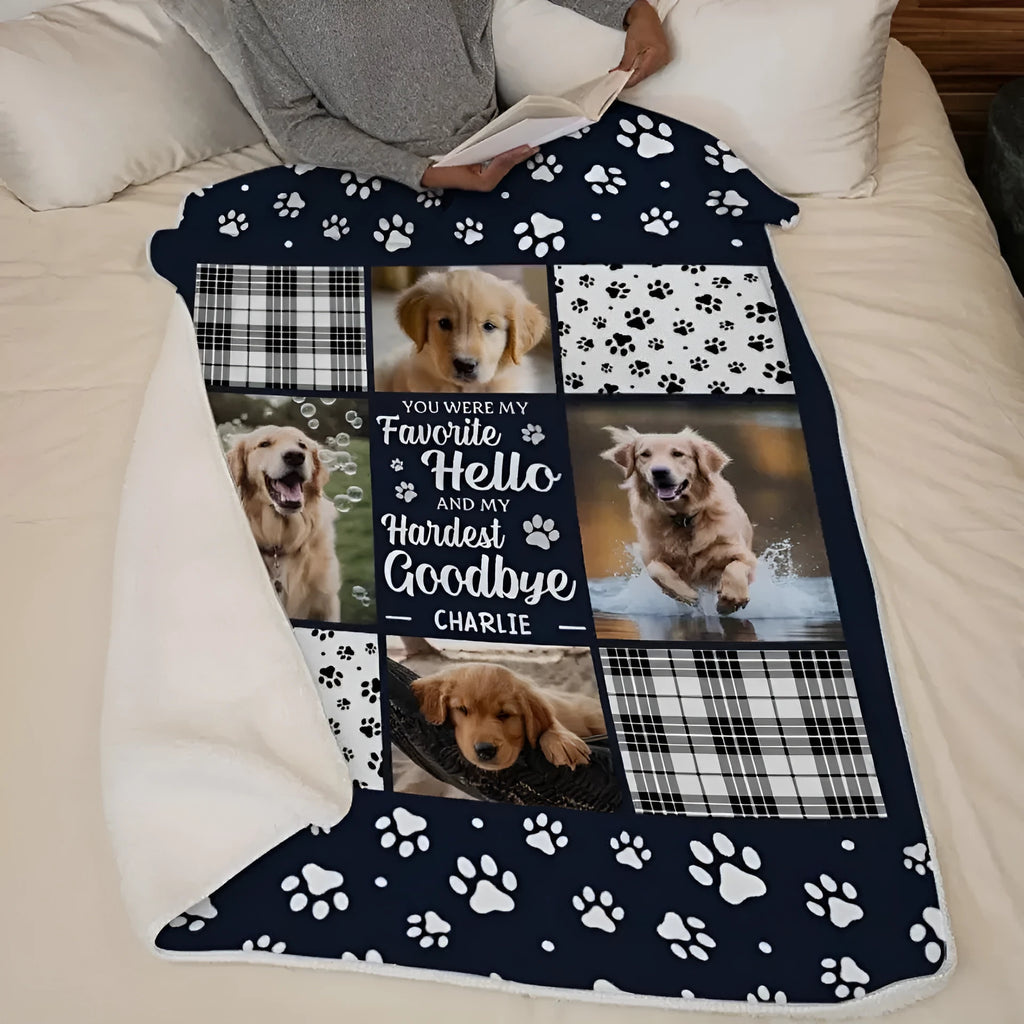 White polyester flannel dog blanket showing soft texture and American style design